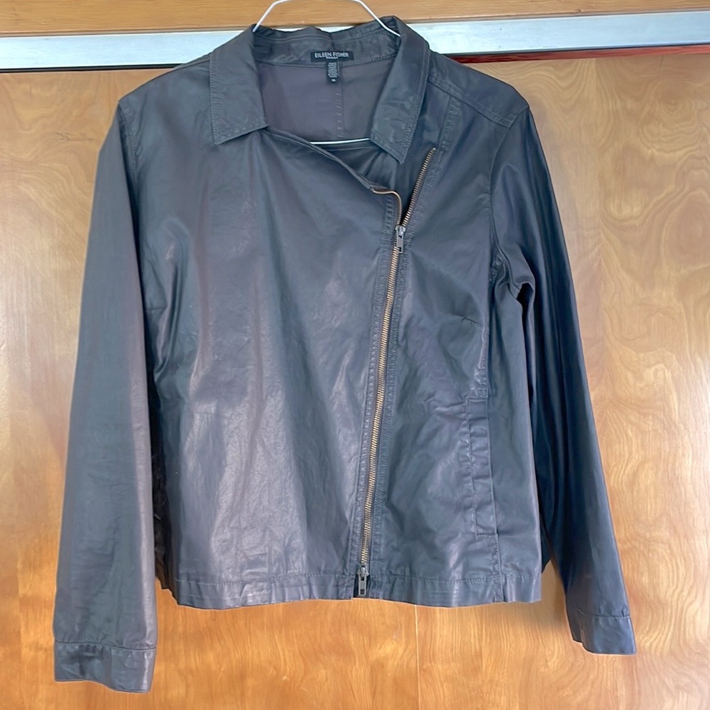 Eileen Fisher Gray Moto Jacket Size 1X
